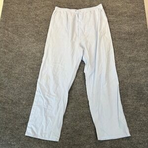 Scovill Mens Pajama Pants Large Blue Cotton Snap Fly Relaxed Loungewear
